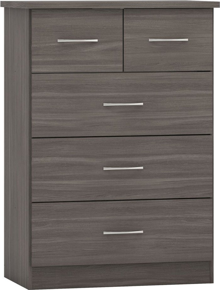 The Range | Seconique Nevada 3 plus 2 Chest - Black Wood Grain Seconique Nevada 3 plus 2 Chest - Black Wood Grain