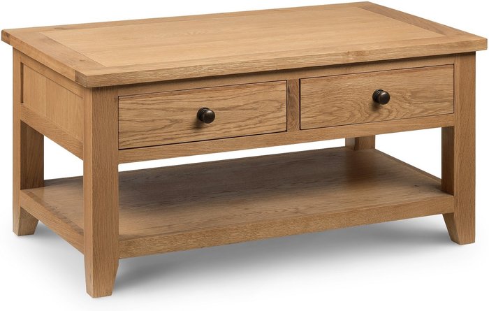 The Range | Julian Bowen Astoria Coffee Table With 2 Drawers - Oak Julian Bowen Astoria Coffee Table With 2 Drawers - Oak