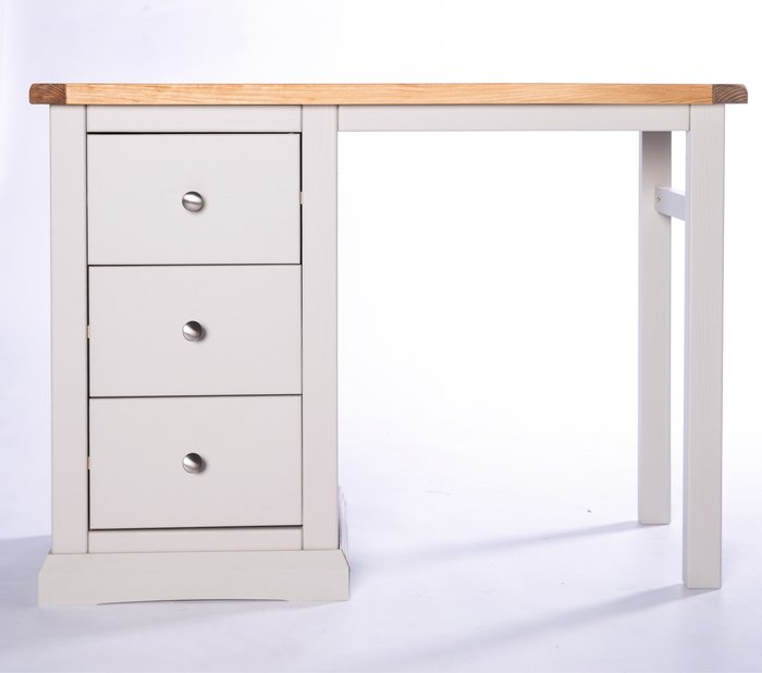 The Range | Cabinet Bits Loreo 3 Drawer Dressing Table - Grey / Chrome Knob Cabinet Bits Loreo 3 Drawer Dressing Table - Grey / Chrome Knob
