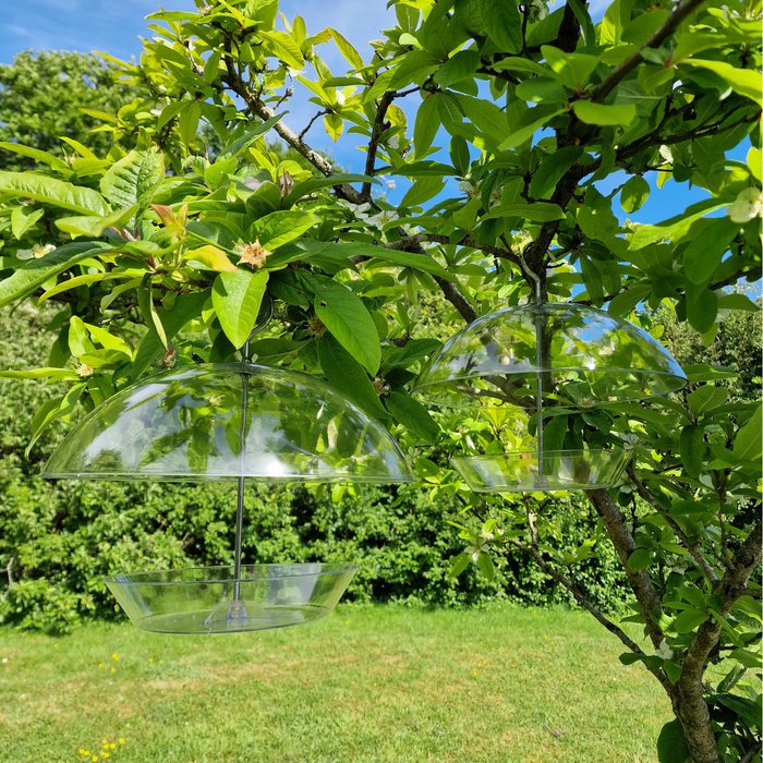 The Range | Selections Hanging Bird Feeder with Integral Squirrel Baffle - Clear Selections Hanging Bird Feeder with Integral Squirrel Baffle - Clear