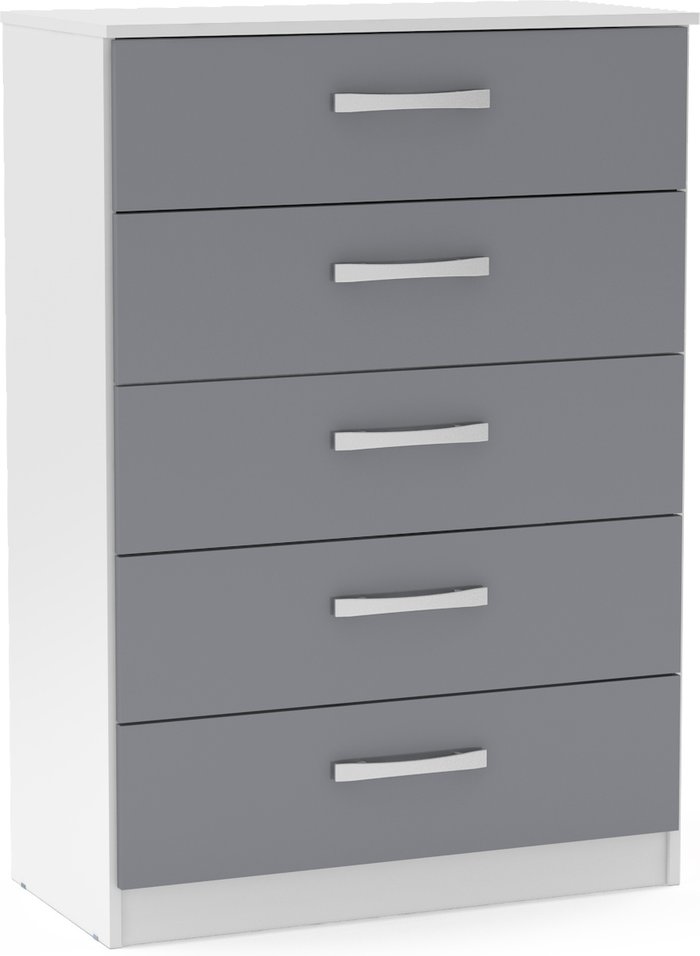 The Range | Dunelm Lynx White and Grey 5 Drawer Chest Grey Dunelm Lynx White and Grey 5 Drawer Chest Grey