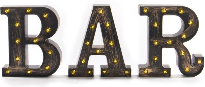 The Range | Pukkr Vintage BAR Light Up Sign - Dark Brown Pukkr Vintage BAR Light Up Sign - Dark Brown