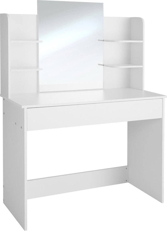 The Range | TECTAKE TecTake Camille Dressing Table With Mirror, Drawer And Storage Shelves TECTAKE TecTake Camille Dressing Table With Mirror, Drawer And Storage Shelves