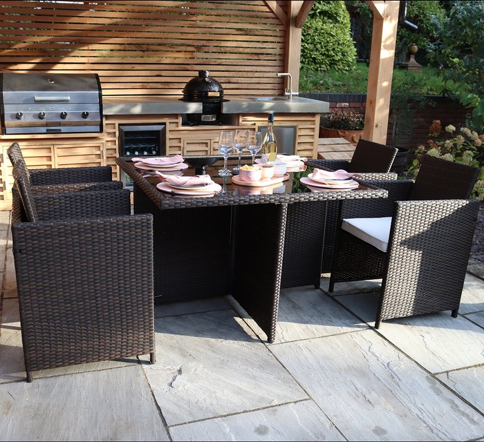 The Range | Royalcraft Royalcraft Nevada 4 Seater Cube Set - Brown Royalcraft Royalcraft Nevada 4 Seater Cube Set - Brown