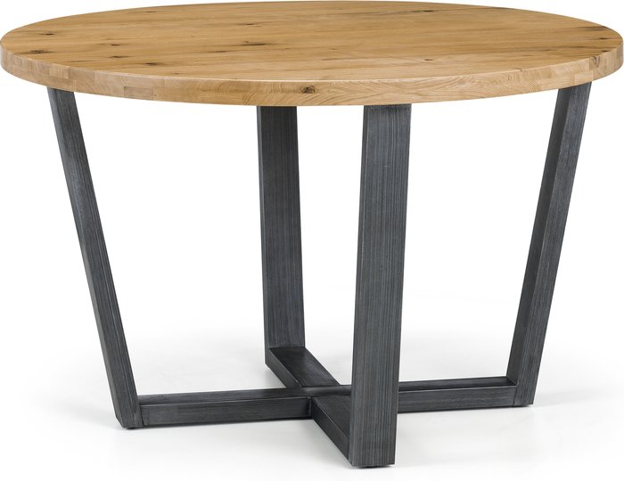 The Range | Julian Bowen Brooklyn Round Table - Oak / Gunmetal Julian Bowen Brooklyn Round Table - Oak / Gunmetal