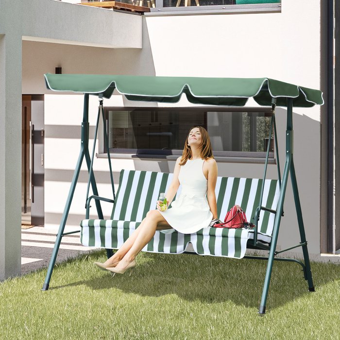 The Range | Outsunny Patio Metal Swing Chair - Green Outsunny Patio Metal Swing Chair - Green