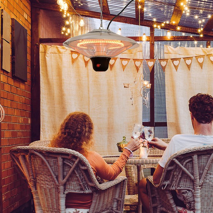 The Range | Outsunny Patio Heater Ceiling Gazebo 1500W - Silver Outsunny Patio Heater Ceiling Gazebo 1500W - Silver