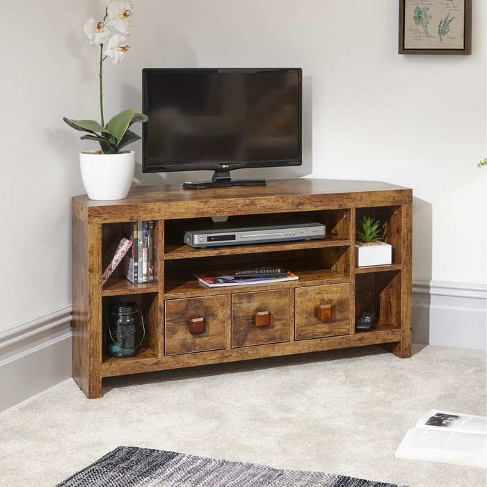 The Range | GFW Jakarta Corner TV Unit - Mango Wood GFW Jakarta Corner TV Unit - Mango Wood