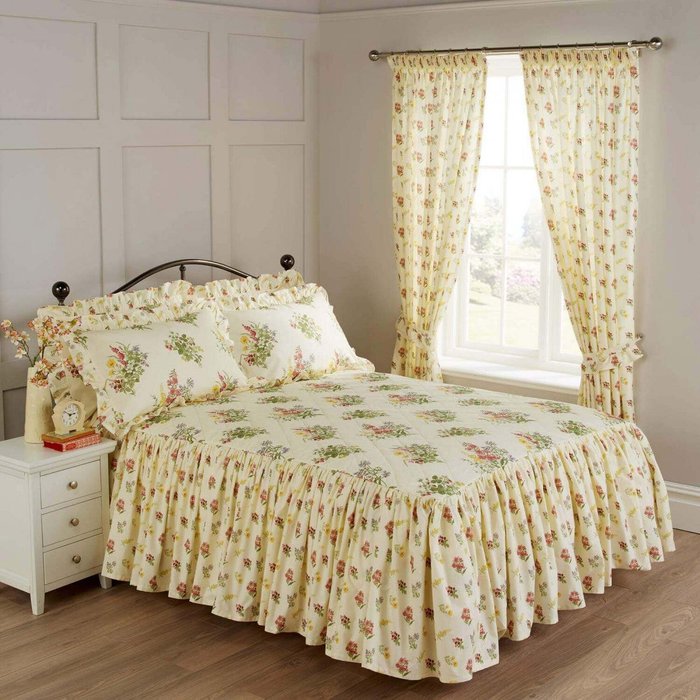 The Range | Vantona Country Nerissa Quilted Fitted Bedspread - Cream/Multi / King Vantona Country Nerissa Quilted Fitted Bedspread - Cream/Multi / King