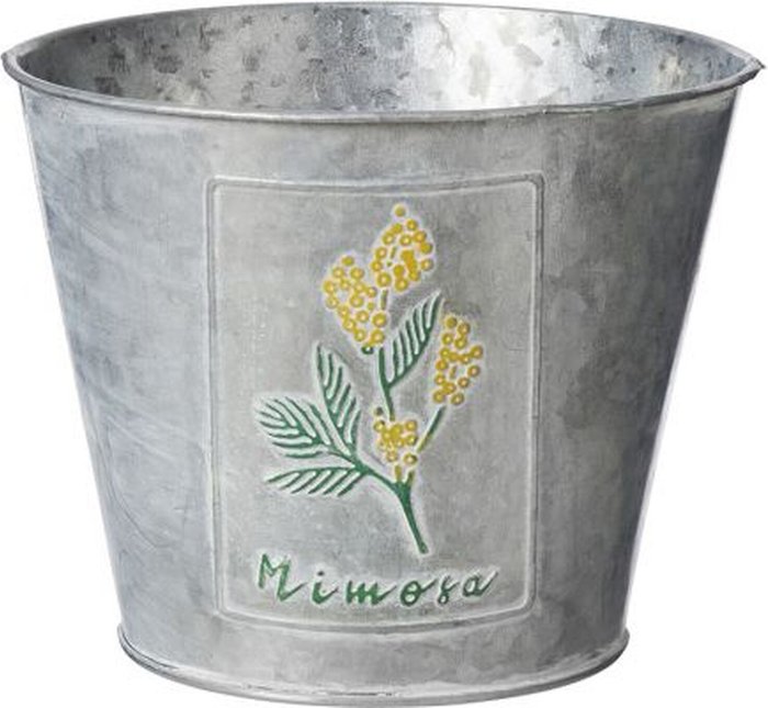The Range | Mimosa Spring Vibe Zinc Plant Pot - Silver / 17cm Mimosa Spring Vibe Zinc Plant Pot - Silver / 17cm