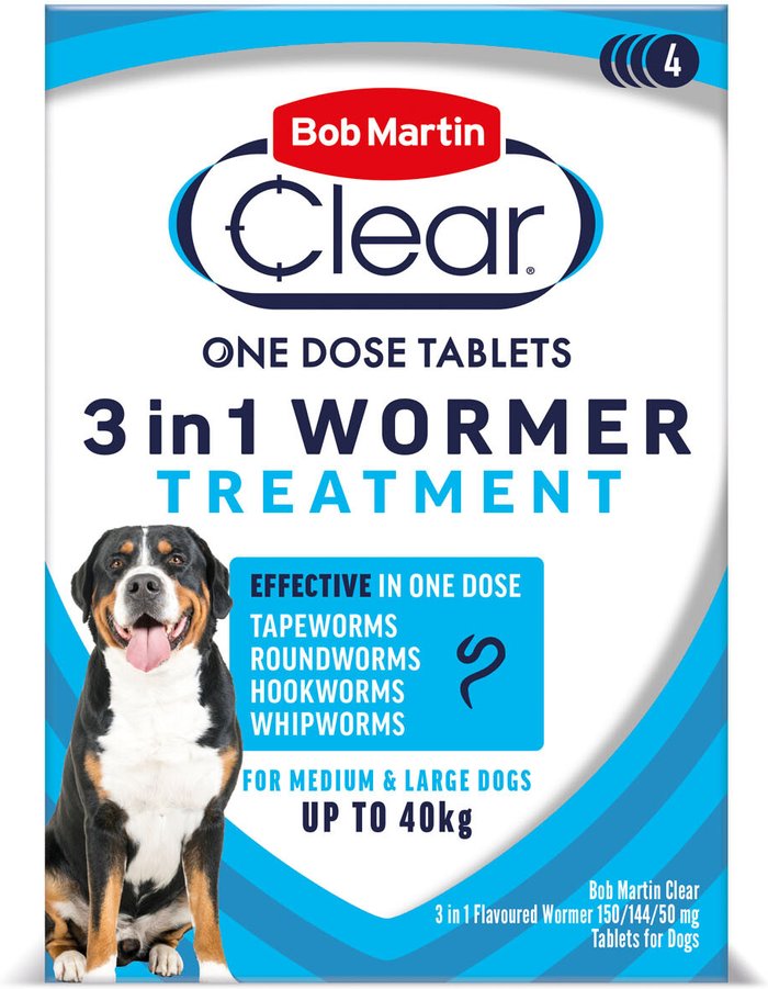 The Range | Bob Martin Pack of 4 Bob Martin Clear 3-in-1 Wormer Tablets Bob Martin Pack of 4 Bob Martin Clear 3-in-1 Wormer Tablets