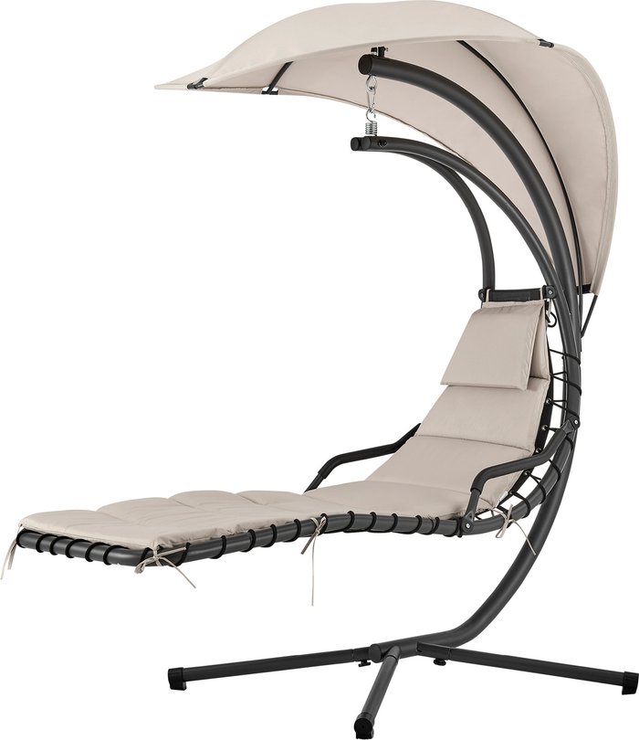 The Range | LIVIVO Bali Hanging Swing Lounger With Canopy - Grey LIVIVO Bali Hanging Swing Lounger With Canopy - Grey