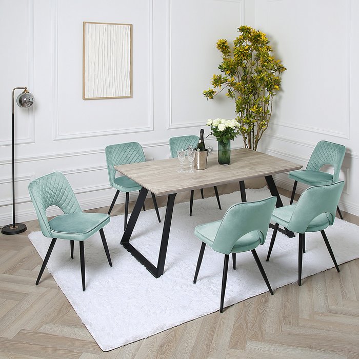 The Range | Dorchester Dining Table Set - Teal / 76kg Dorchester Dining Table Set - Teal / 76kg