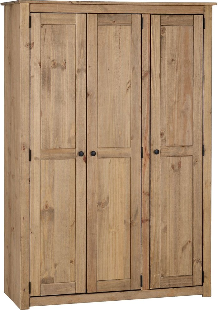 The Range | Seconique Panama 3 Door Wardrobe Natural Wax - Natural Wax Seconique Panama 3 Door Wardrobe Natural Wax - Natural Wax