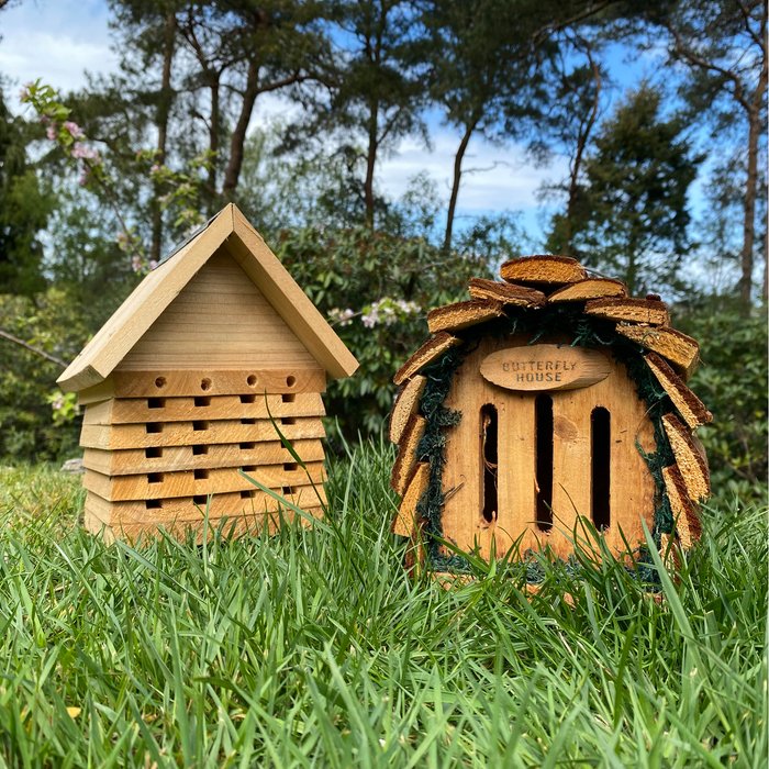 The Range | Selections Wooden Solitary Bee Hive Hotel Habitat - Brown / 2 Selections Wooden Solitary Bee Hive Hotel Habitat - Brown / 2