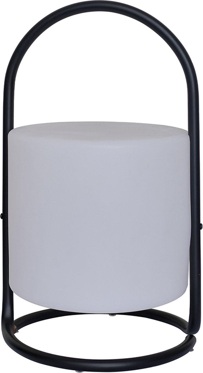 The Range | ValueLights Corte Black Outdoor Table Lamp Dimmable With White Cylinder Shade - Black ValueLights Corte Black Outdoor Table Lamp Dimmable With White Cylinder Shade - Black