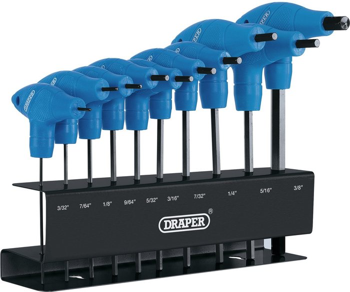The Range | Draper Draper 10 Piece T Handle Hexagon Allen Key Set Imperial Draper Draper 10 Piece T Handle Hexagon Allen Key Set Imperial