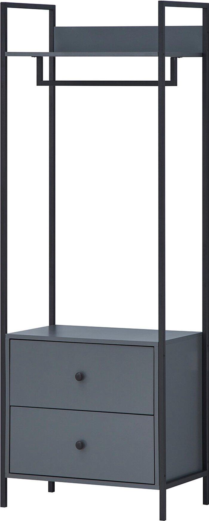 The Range | Zahra Open Wardrobe With Two Drawers - Dark Grey Zahra Open Wardrobe With Two Drawers - Dark Grey