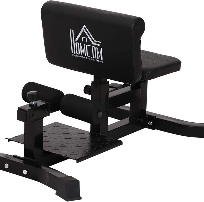 The Range | HOMCOM Squat Bench Trainer Sit Up Machine - Black HOMCOM Squat Bench Trainer Sit Up Machine - Black