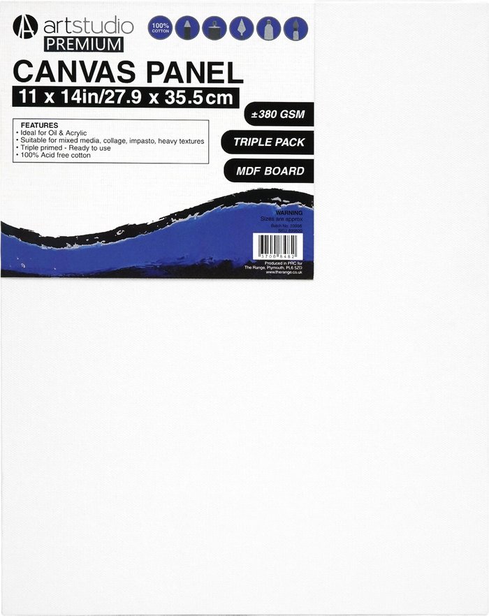 The Range | Art Studio Pack of Three Art Studio Premium Canvas Panel - 27.9x35.5cm Art Studio Pack of Three Art Studio Premium Canvas Panel - 27.9x35.5cm
