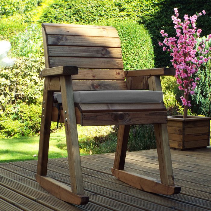 The Range | Charles Taylor Charles Taylor Rocker Chair with Seat Cushion - Grey Charles Taylor Charles Taylor Rocker Chair with Seat Cushion - Grey