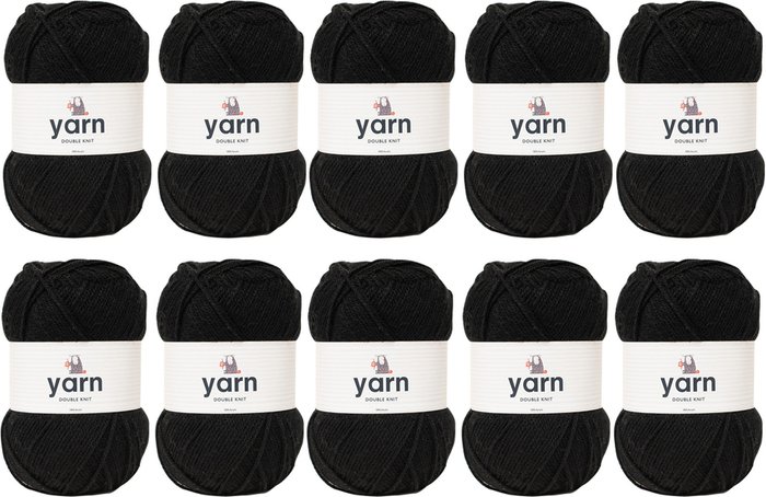The Range | Korbond Korbond Yarn 10x 100g Pack - Black - Black Korbond Korbond Yarn 10x 100g Pack - Black - Black