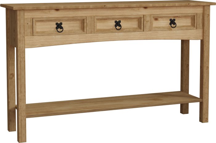 The Range | Corona 3 Drawer Console Table - Pine Corona 3 Drawer Console Table - Pine