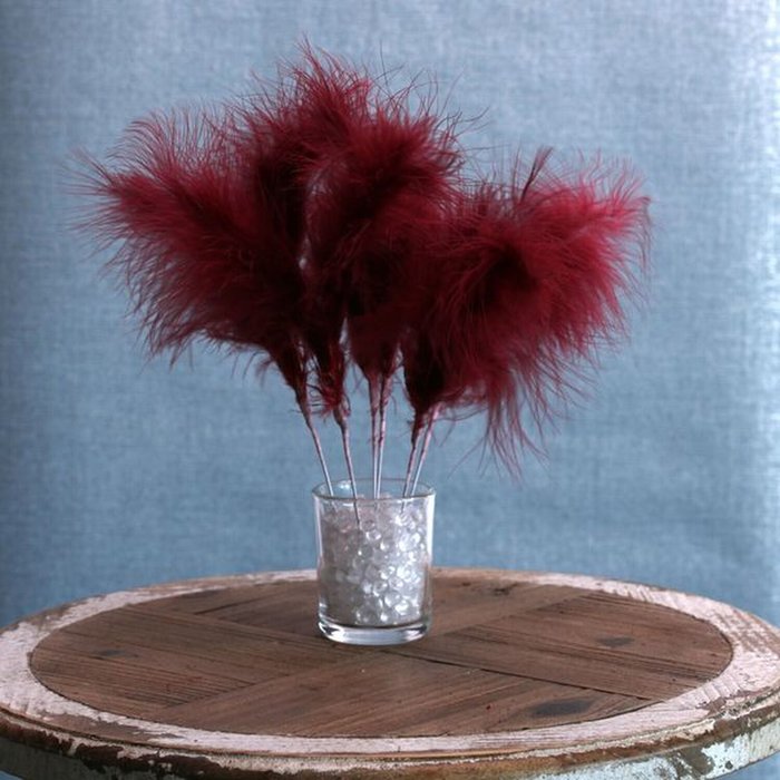The Range | Kingsbury Gifts Pack of 6 Fluff Feathers - Burgundy Kingsbury Gifts Pack of 6 Fluff Feathers - Burgundy