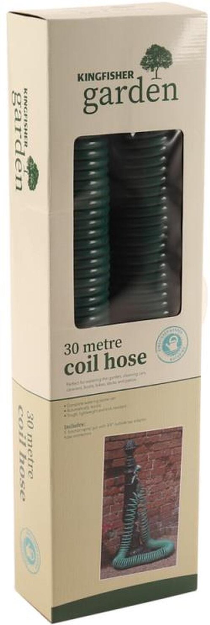The Range | Samuel Alexander 30m (100ft) Garden Coil Hose Pipe with Free Spray Gun - Green Samuel Alexander 30m (100ft) Garden Coil Hose Pipe with Free Spray Gun - Green