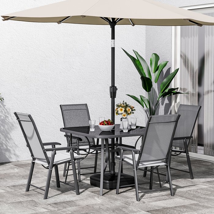 The Range | Livingandhome Garden Table and Chair Outdoor Bistro Set - Black / Square / 105cm Livingandhome Garden Table and Chair Outdoor Bistro Set - Black / Square / 105cm