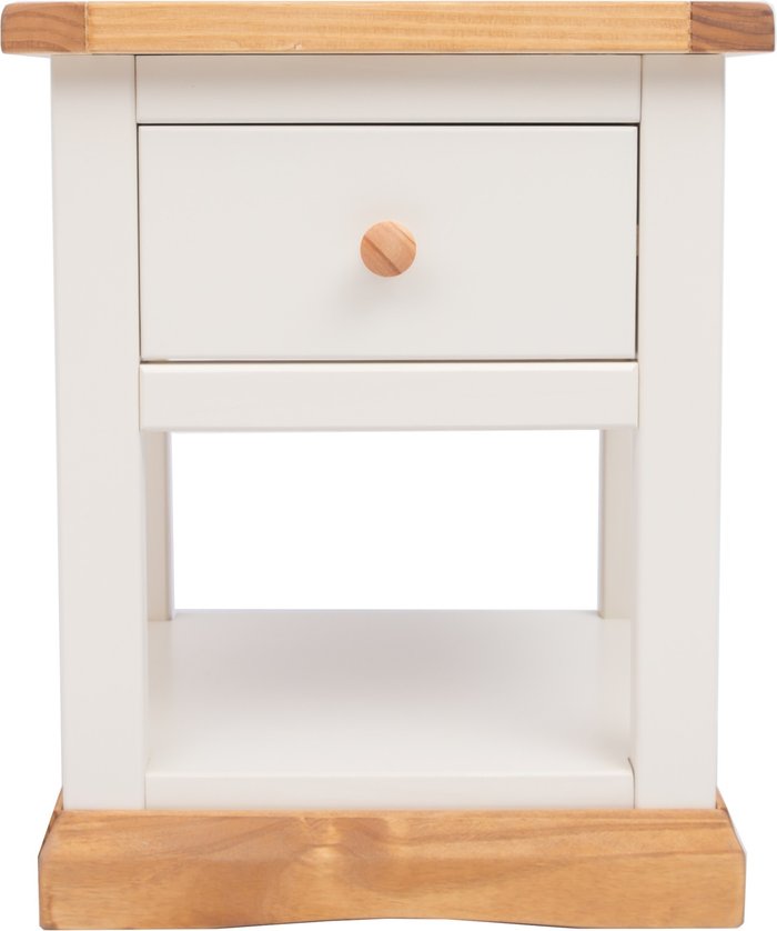 The Range | Cabinet Bits Trevi 1 Drawer Bedside Table with Shelf - White / Wood Cabinet Bits Trevi 1 Drawer Bedside Table with Shelf - White / Wood