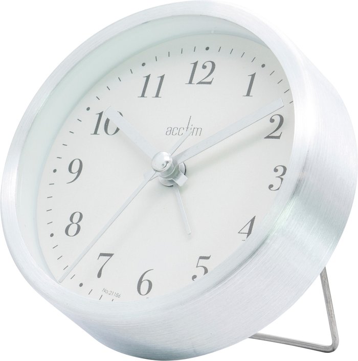 The Range | Acctim Tegan Non-Ticking Analogue Alarm Clock Silver - Silver Acctim Tegan Non-Ticking Analogue Alarm Clock Silver - Silver