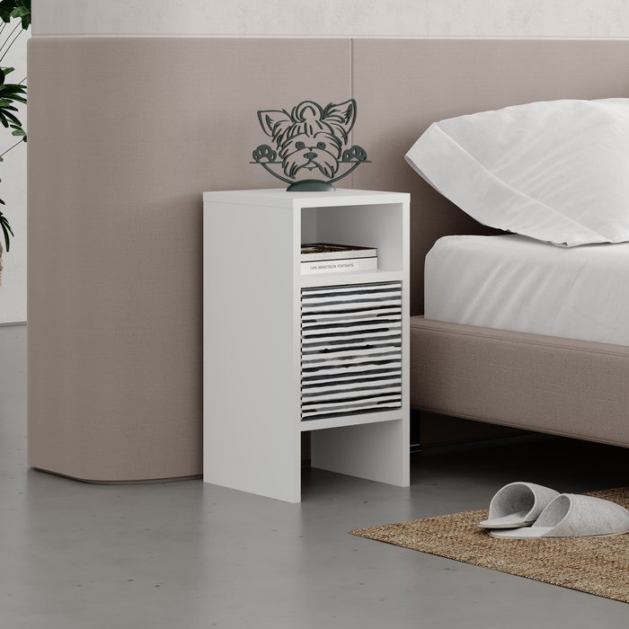 The Range | Decortie Grandmas Modern Bedside Table 29.6cm Narrow - Zebra Decortie Grandmas Modern Bedside Table 29.6cm Narrow - Zebra