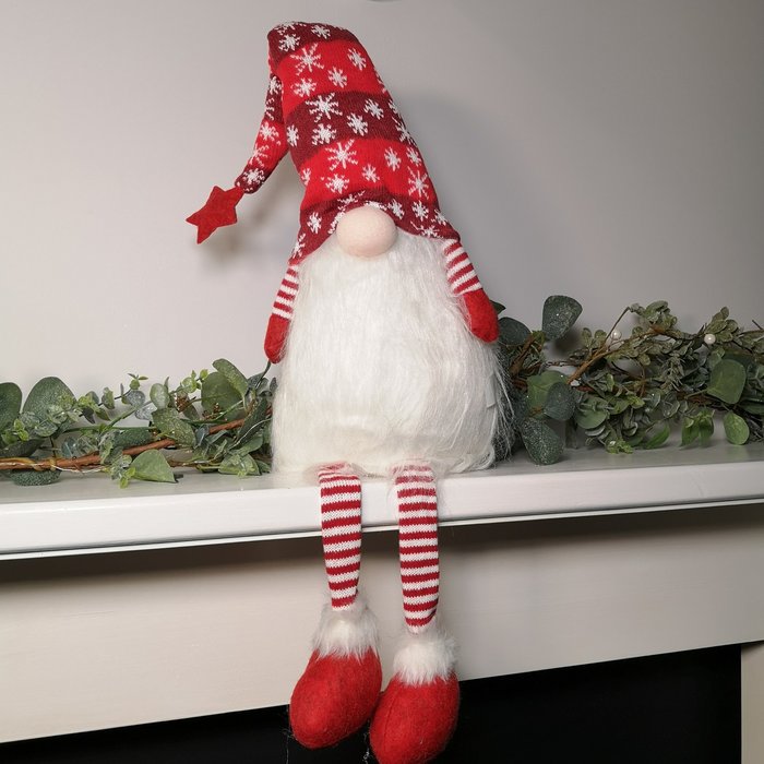 The Range | Samuel Alexander Christmas Sitting Gonk Dangling Legs Snowflake Hat - Red Samuel Alexander Christmas Sitting Gonk Dangling Legs Snowflake Hat - Red