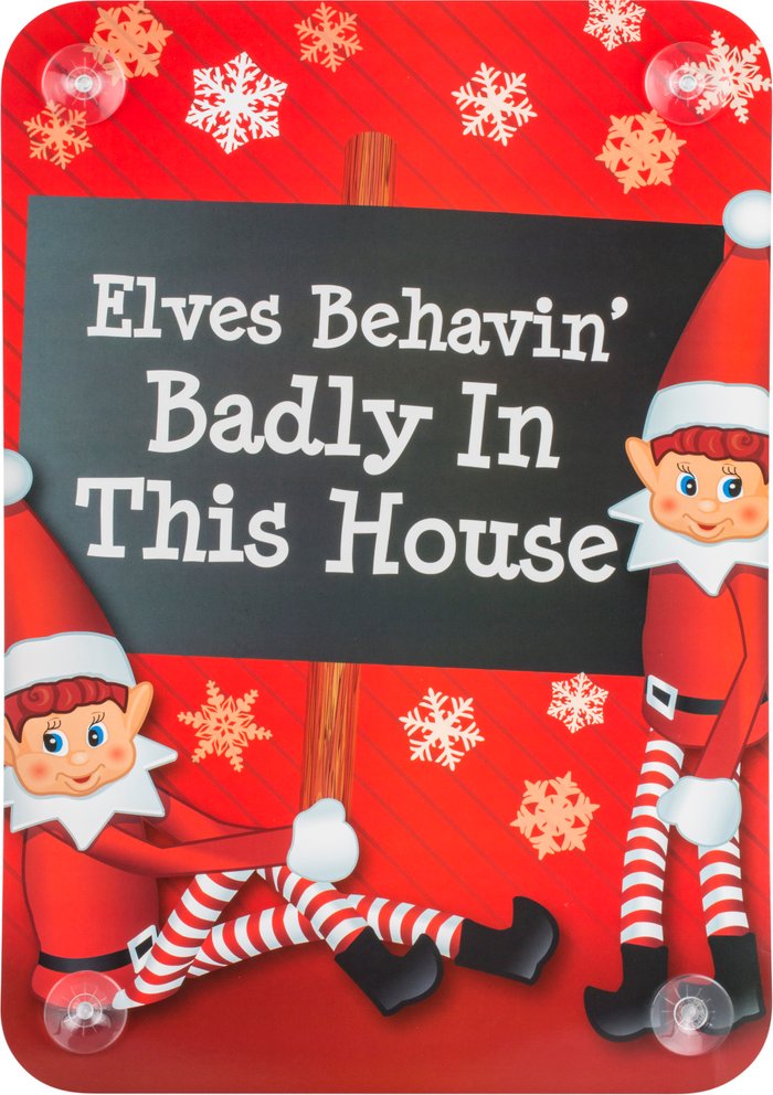The Range | Elves Behavin' Badly Naughty Elves Window Sign Elves Behavin' Badly Naughty Elves Window Sign