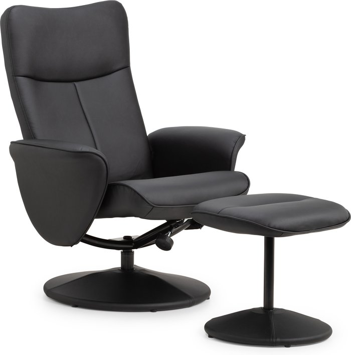 The Range | Julian Bowen Lugano Recliner And Stool - Black Julian Bowen Lugano Recliner And Stool - Black