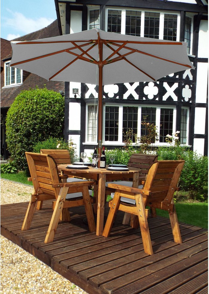 The Range | Charles Taylor Charles Taylor Four Seater Circular Table Set with Accessories - Grey Charles Taylor Charles Taylor Four Seater Circular Table Set with Accessories - Grey