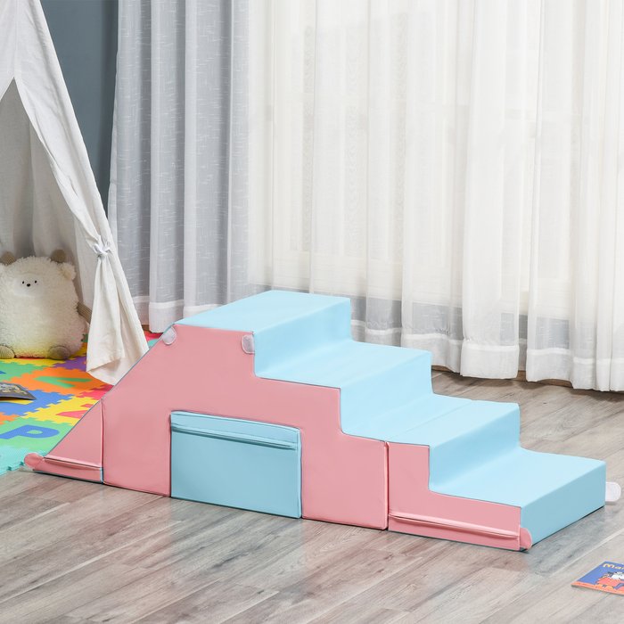 The Range | HOMCOM Kids 2-piece Soft Play Set Indoor Block Toys - Pink, Blue HOMCOM Kids 2-piece Soft Play Set Indoor Block Toys - Pink, Blue