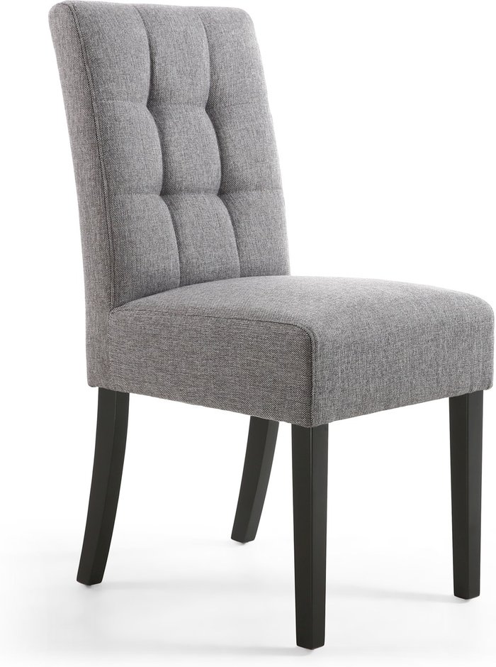 The Range | Shankar 2 x Shankar Moseley Stitched Waffle Linen Effect Steel Grey Dining Chairs With Black Legs Shankar 2 x Shankar Moseley Stitched Waffle Linen Effect Steel Grey Dining Chairs With Black Legs