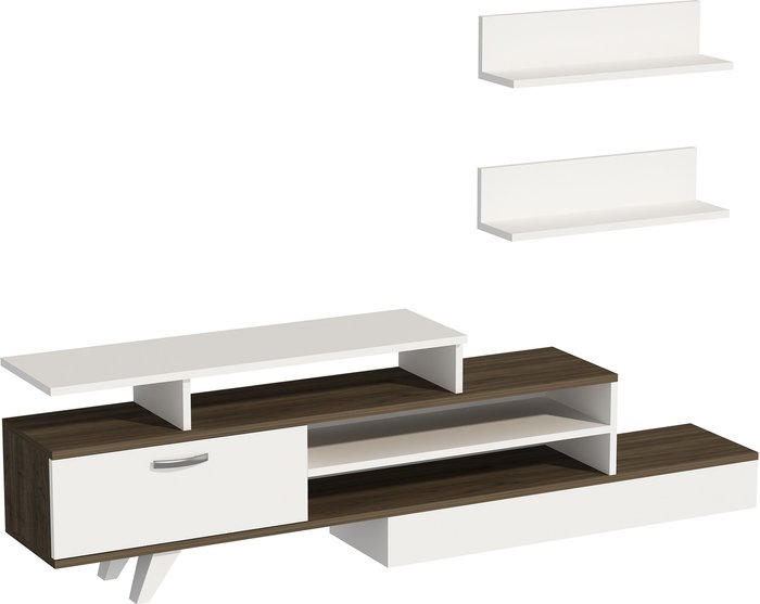 The Range | Destina Home Willow TV Stand and Entertainment Center - White - Walnut Destina Home Willow TV Stand and Entertainment Center - White - Walnut