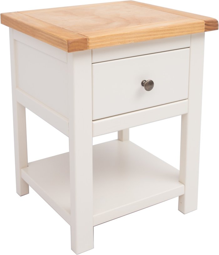 The Range | Cabinet Bits Maggiori 1 Drawer Bedside Table with Shelf - White / Brass Knob Cabinet Bits Maggiori 1 Drawer Bedside Table with Shelf - White / Brass Knob