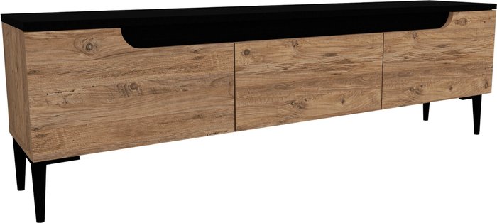 The Range | Destina Home Amiray TV Stand with Cabinets - Atlantic Pine - Black Destina Home Amiray TV Stand with Cabinets - Atlantic Pine - Black