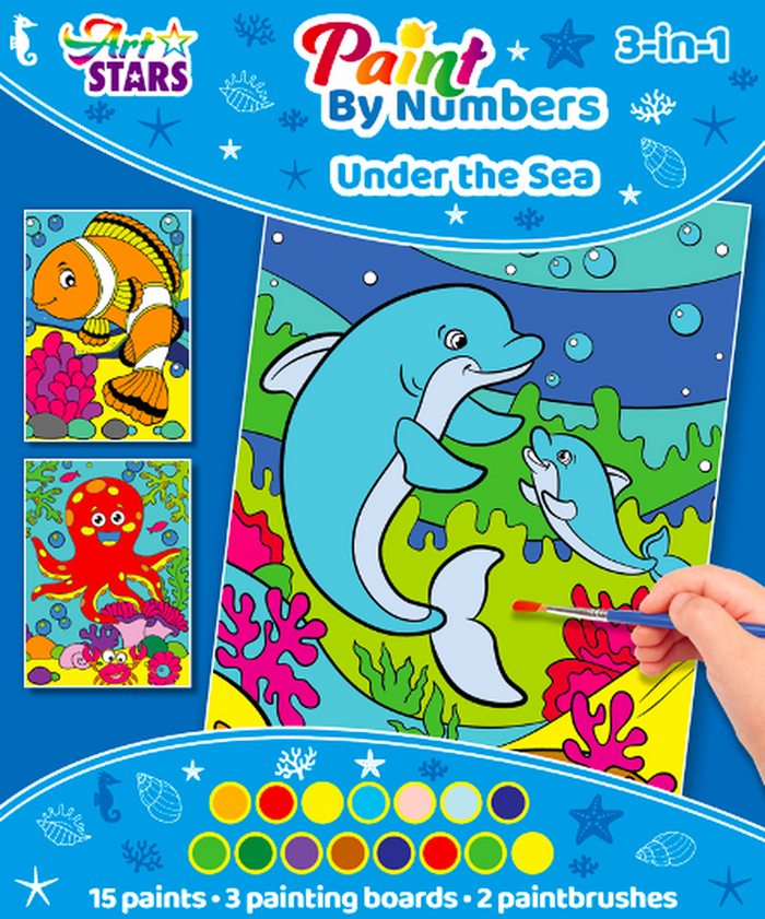 The Range | Bookoli Kids 3 in 1 Paint by Numbers - Under the Sea Bookoli Kids 3 in 1 Paint by Numbers - Under the Sea