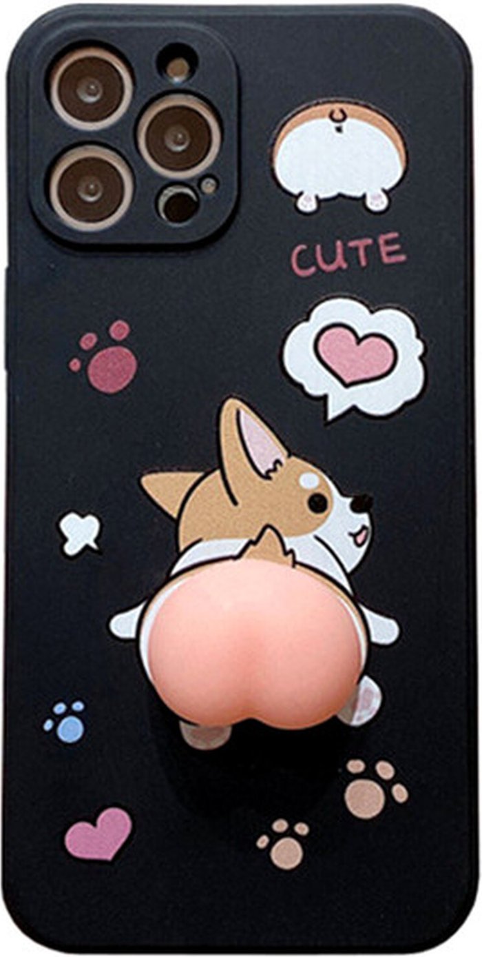 The Range | Corgi Stress Relief Fidget Phone Case for iPhone - Black / iPhone 12 Pro Max Corgi Stress Relief Fidget Phone Case for iPhone - Black / iPhone 12 Pro Max