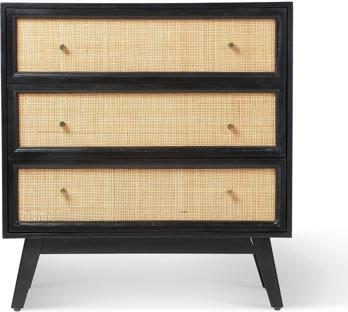 The Range | Desser Desser Venice 3 Drawer Rattan Chest Unit In Black Desser Desser Venice 3 Drawer Rattan Chest Unit In Black