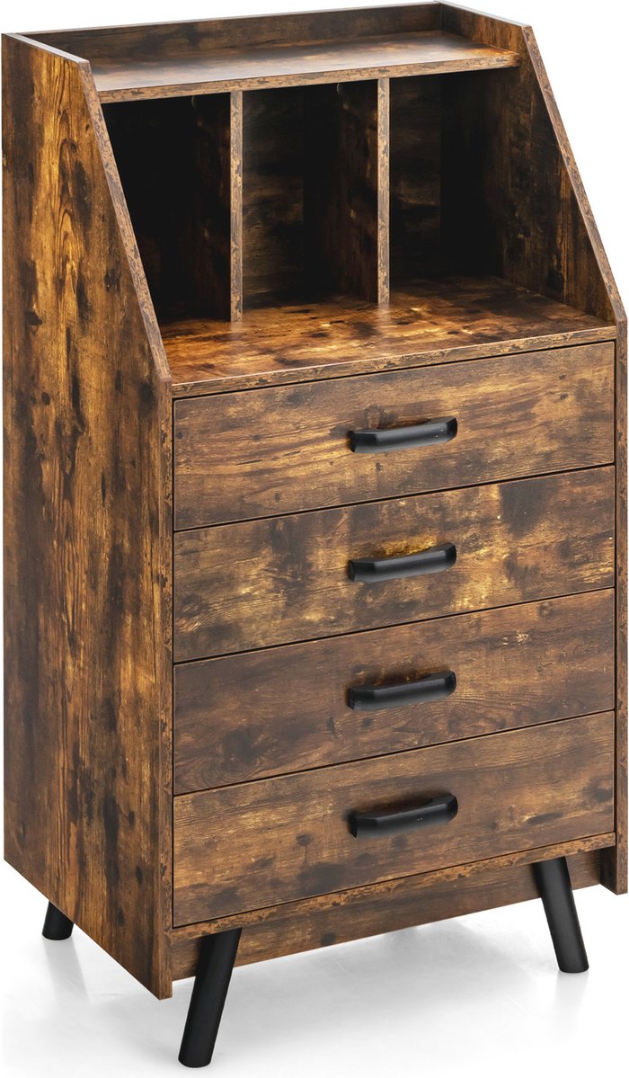 The Range | COSTWAY Costway 4-Drawer Dresse - Rustic Brown COSTWAY Costway 4-Drawer Dresse - Rustic Brown