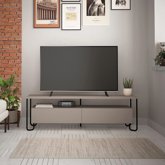 The Range | Decortie Cornea Modern Tv Unit With Storage Cabinet - Mocha Grey Decortie Cornea Modern Tv Unit With Storage Cabinet - Mocha Grey
