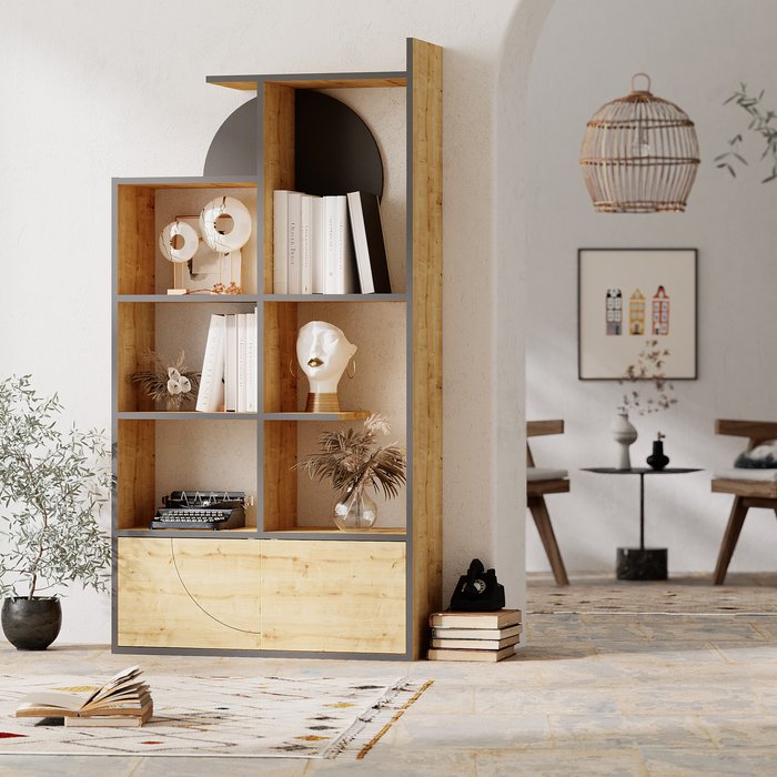 The Range | Decortie Half Modern Bookcase Display Unit - Oak Decortie Half Modern Bookcase Display Unit - Oak