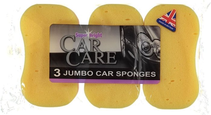 The Range | Super Bright Pack of 3 Jumbo Car Wash Sponges Soft Cleaning Valet Car Care - Yellow Super Bright Pack of 3 Jumbo Car Wash Sponges Soft Cleaning Valet Car Care - Yellow