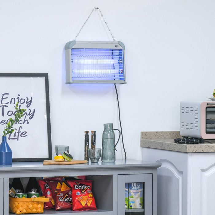The Range | Outsunny 20W Wall Hanging Mosquito Killer - Silver Outsunny 20W Wall Hanging Mosquito Killer - Silver